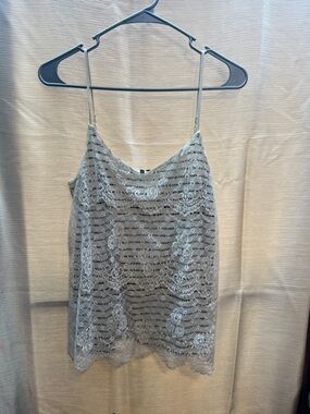 Source Unknown Lace Overlay Camisole - Gray